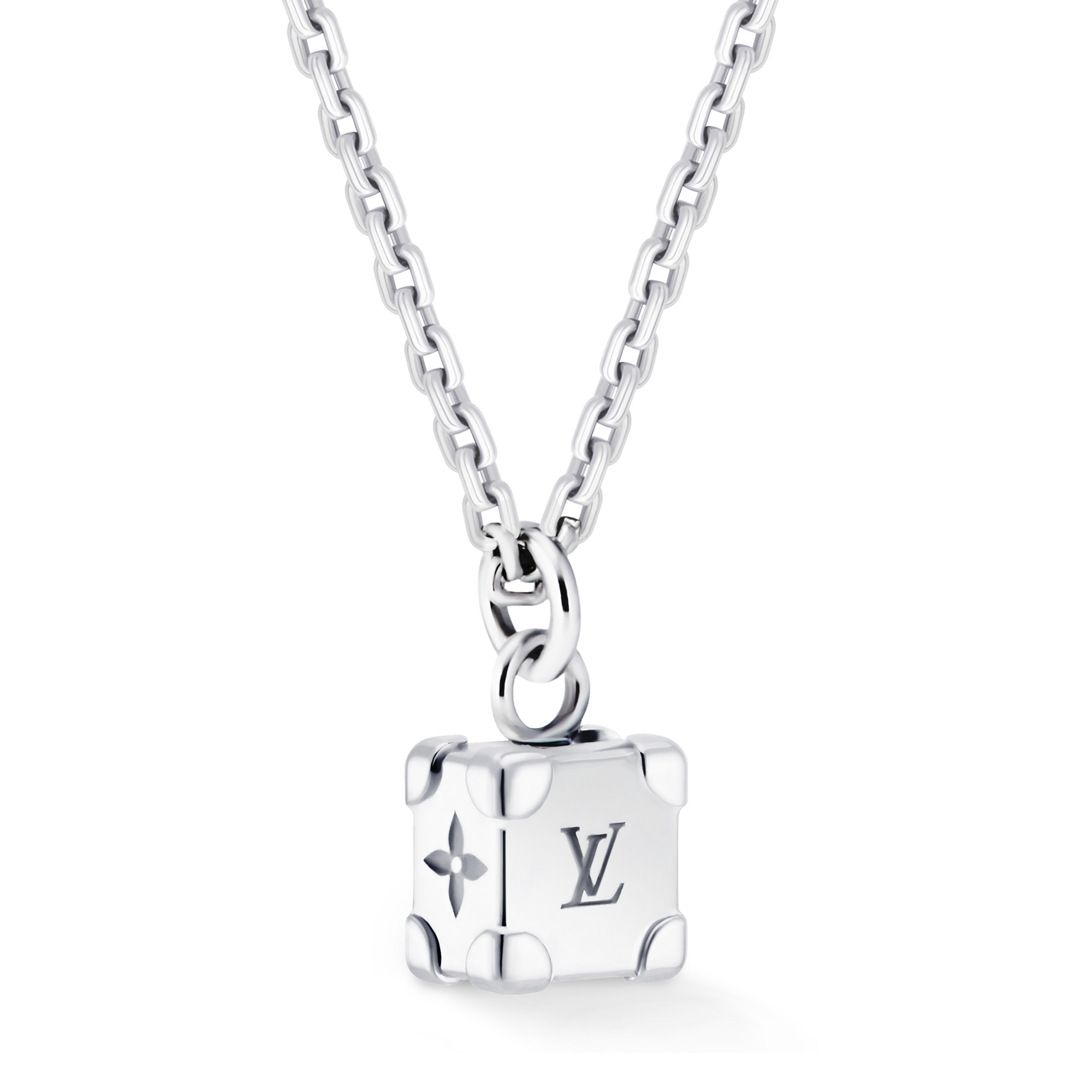 Les Gastons Vuitton Trunk Pendant, White Gold and Diamond - Les